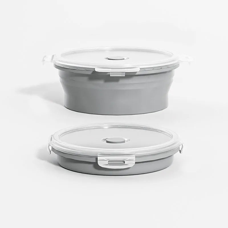 Collapsible Food Storage Containers Round with Lid,Kitchen Stacking Silicone Collapsible Meal Prep Container Dishwasher Safe