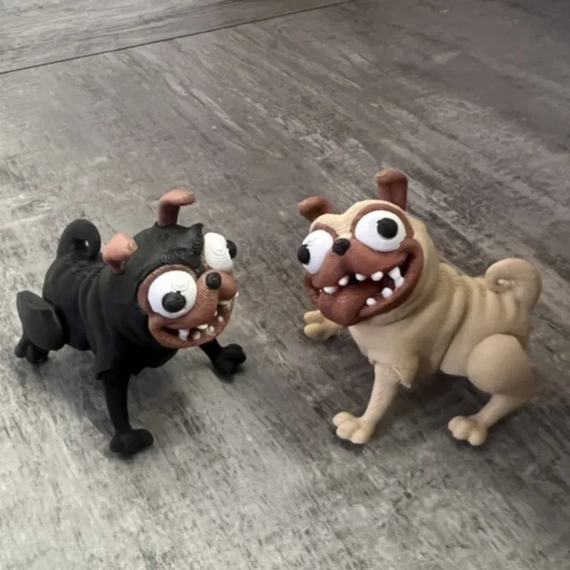 3D Printed Jointed Dog Figurine - Poseable Desk Toy & Ornament