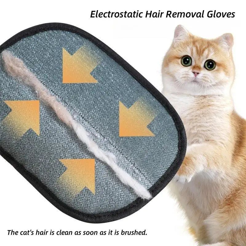 Electrostatic Pet Hair Remover Grooming Gloves – Reusable Washable with 2-in-1 Lint Roller Brush | 1, 2 or 5 Pack