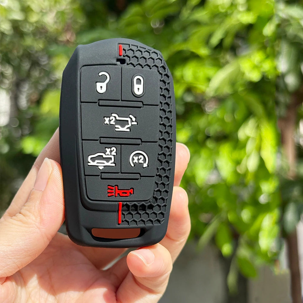 Silicone Key Fob Cover with Keychain - Dodge RAM 1500/2500/TRX