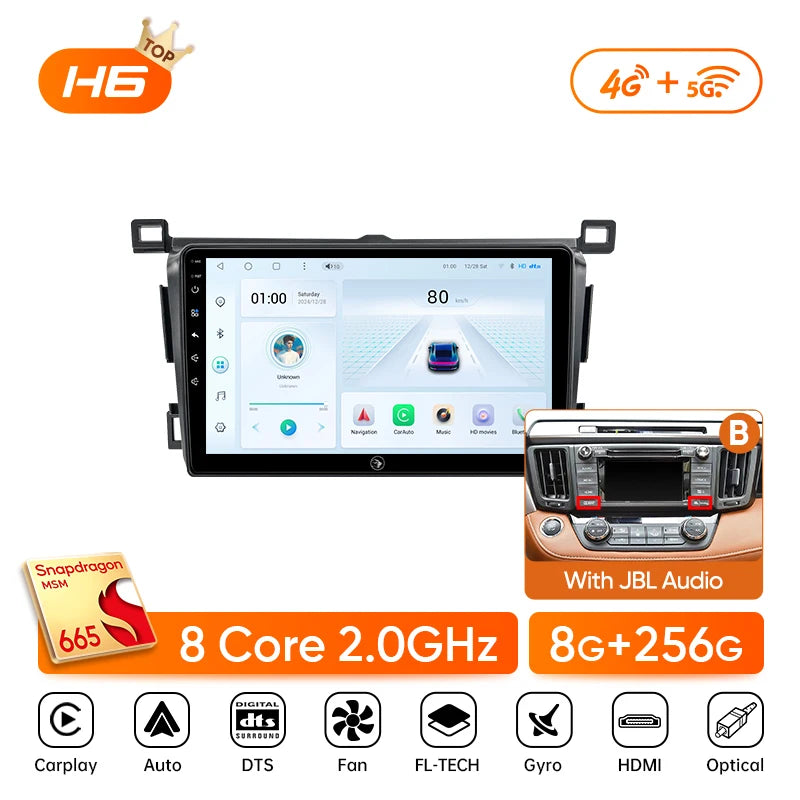 Ainavi Car Radio Multimedia Player For Toyota RAV4 RAV 4 XA40 2013-2019 RHD LHD Android 12 Auto Wireless Carplay Car Stereo DSP
