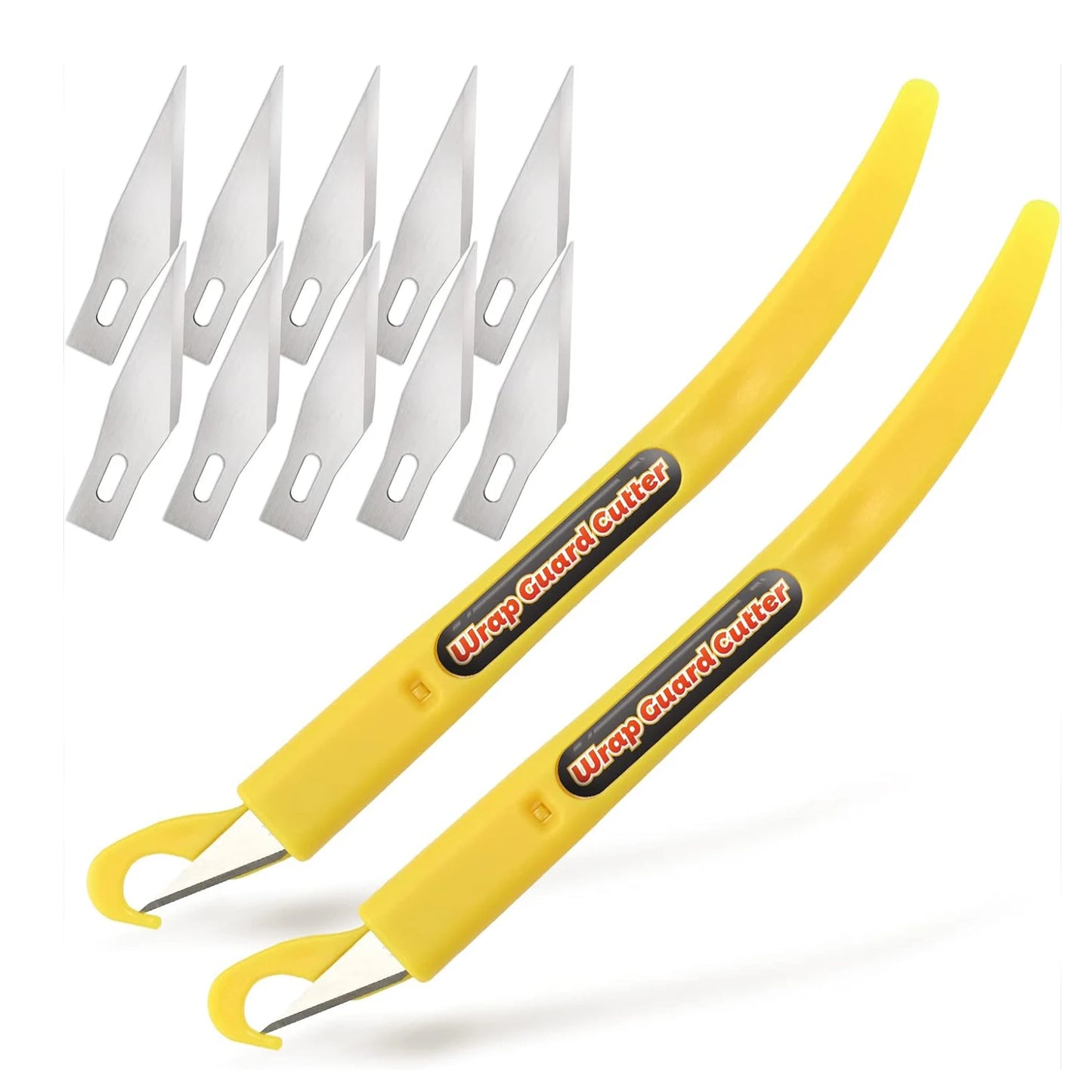 EHDIS 2pcs Carbon Fiber Wrap Guard Knife Cutter With 10pcs Blade Car Film Vinyl Detailing Squeegee Window Tint Cut Crafting Tool