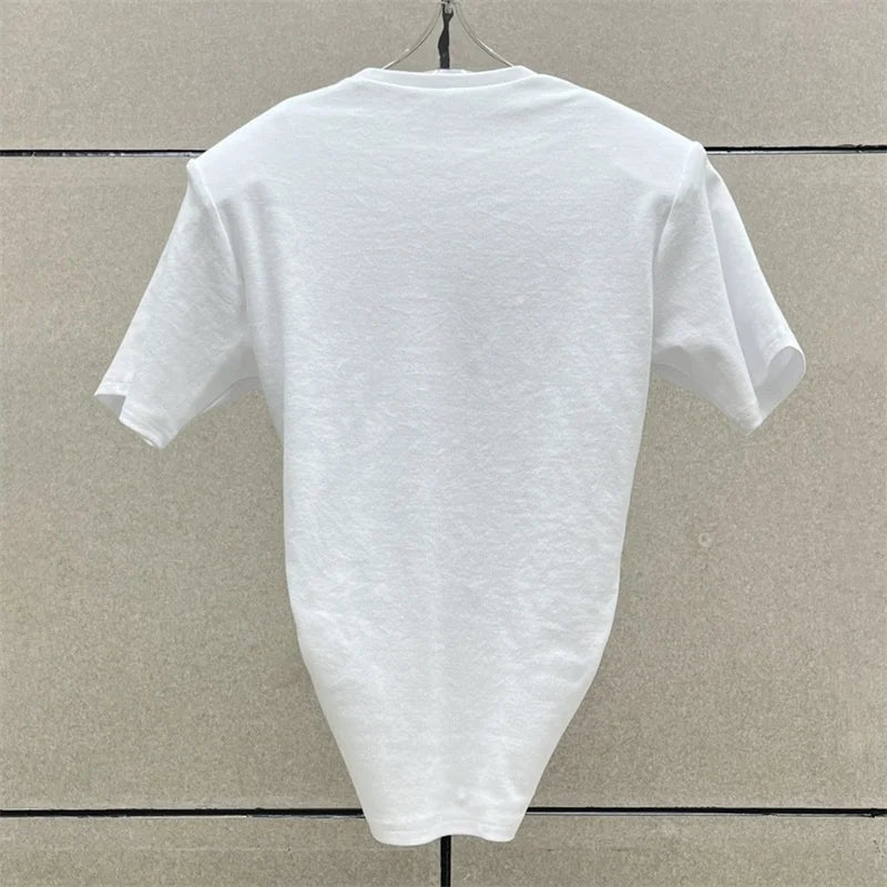 Women's t-shirt 2026 summer New elastic knitted short sleeved top 3D flower decorated round neck pullover pure cotton crop top