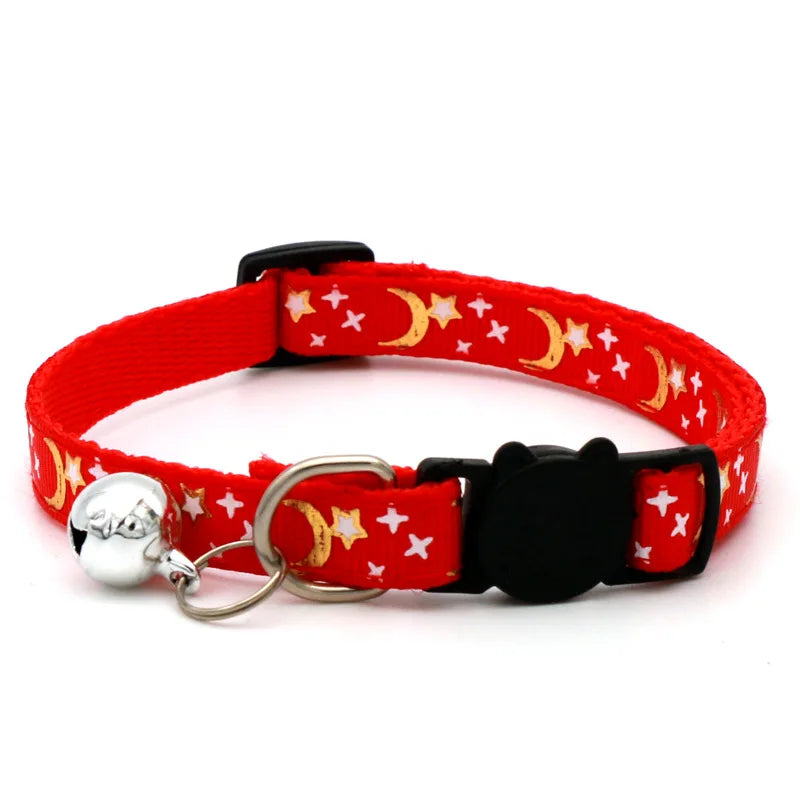 Reflective Breakaway Cat Collar with Bell - Star & Moon – photo 7