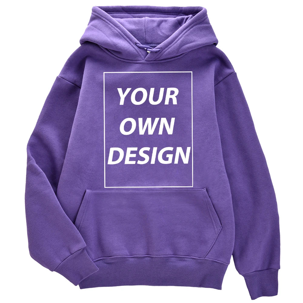 Custom Print Pullover Hoodie, Personalized Sweatshirt