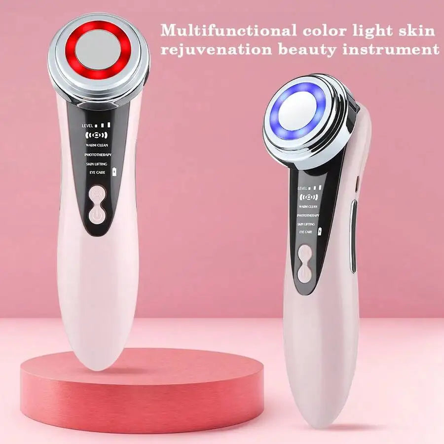 5 In 1 Multifunctional Facial Skin Care Massager Electric Facial Massage Device Color Light Import Instrument Clean Face Skin Re