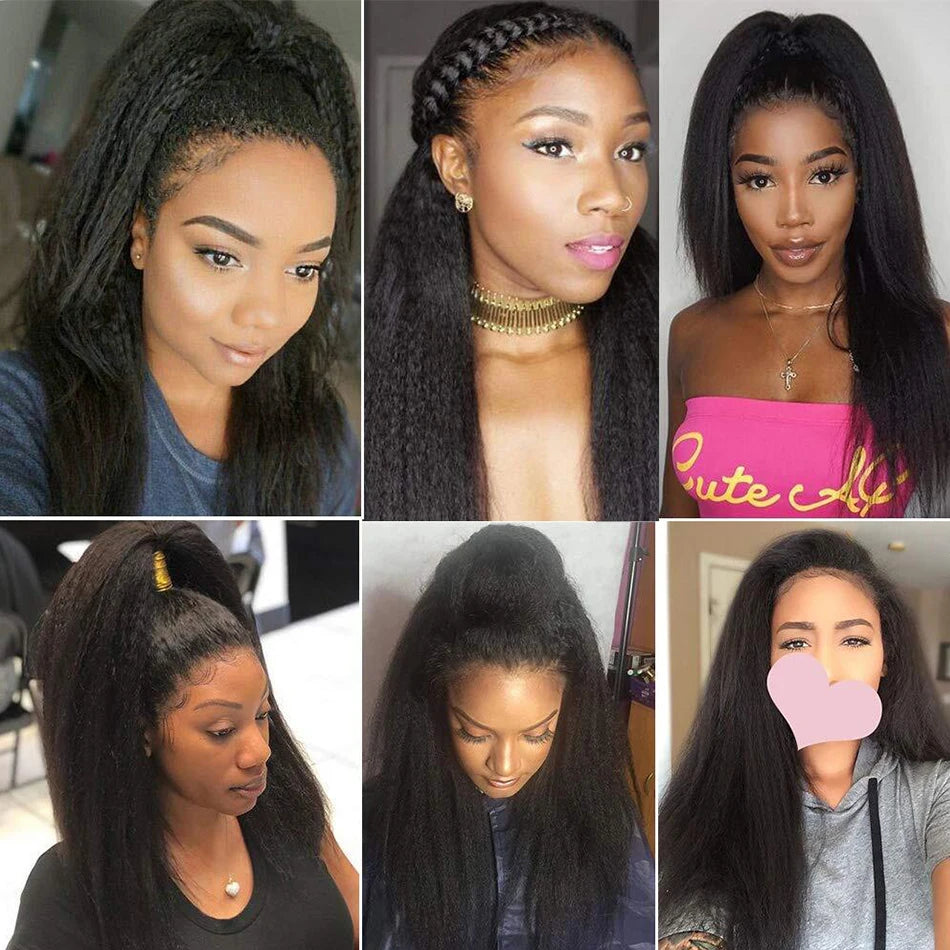 28 30Inch Brazilian Kinky Straight Human Hair Bundles 15A Virgin Human Hair Extension 3/4Pcs Hair Wefts Yaki Straight Human Hair