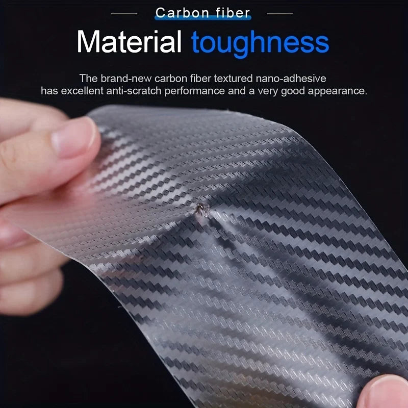 1-10m Nano Carbon Fiber Film Transparent Car Body Vinyl Wrap Black Sticker 3D Auto Foil Cover Decoration Door Mirror Protective