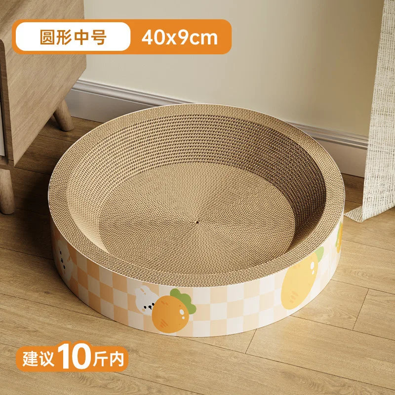 Round Cat Scratching Bed - Scratcher & Nap Spot in One