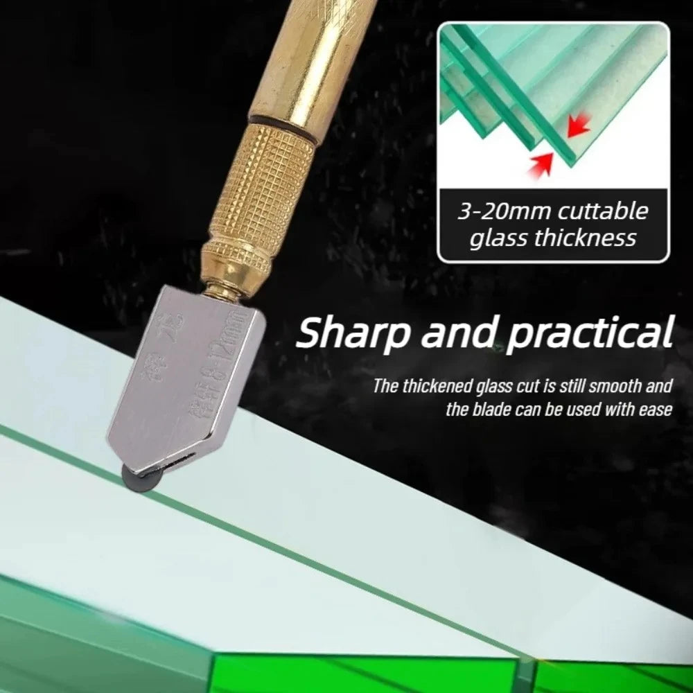 Portable Diamond Glass Cutting Tool 175mm, Non-Slip Handle
