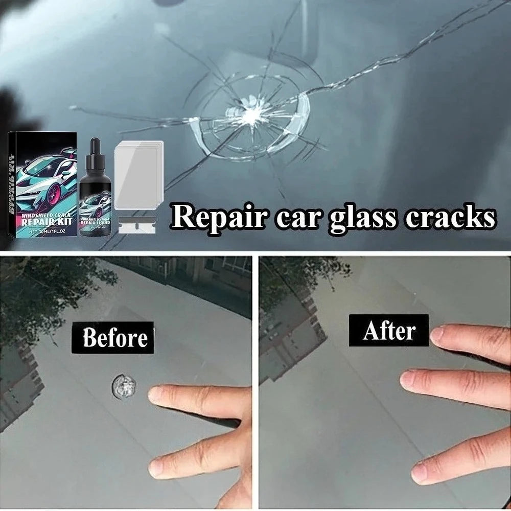 Magic DIY Glass Cure Kit – Car Glass Quick Repair Kit 30ml Nano Fluid Windscreen Scratch Crack Restore Filler