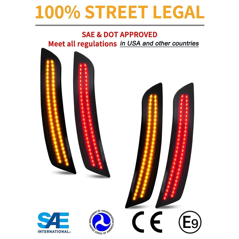 4Pcs LED Front Rear Bumper Side Marker Lights For Chevrolet Chevy Camaro 2016-2021 Cadillac CTS ATS Car Accessories OEM#23169181
