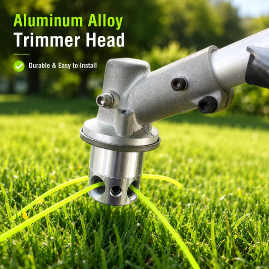 1Pc Aluminum Alloy Trimmer Head, Cylindrical Grass Cutter Head, 1in Hole, Steel Wire Ropes, Lawn Mower Garden Tool