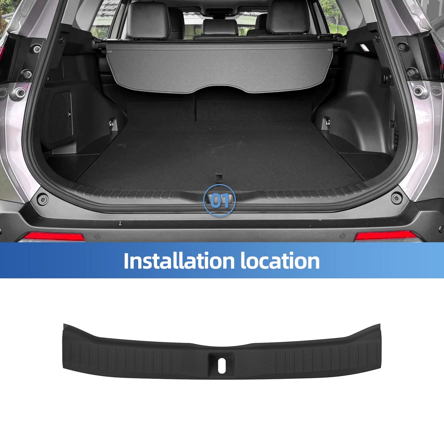 LUCKEASY for Toyota RAV4 2026(Hybrid/Fuel Version)Rear Trunk Threshold Strip Bumper Protective Cover Accessories Trunk Guard