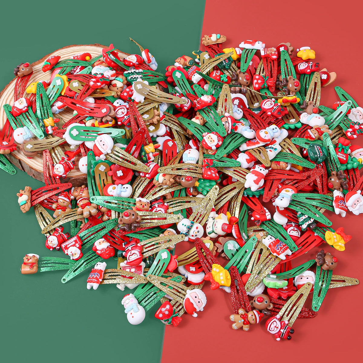 10/20/30PCS Cartoon Christmas Hair Clips Girls Party Hair Barrettes Clips Christmas Hair Clip Children Kids Hair Accessories