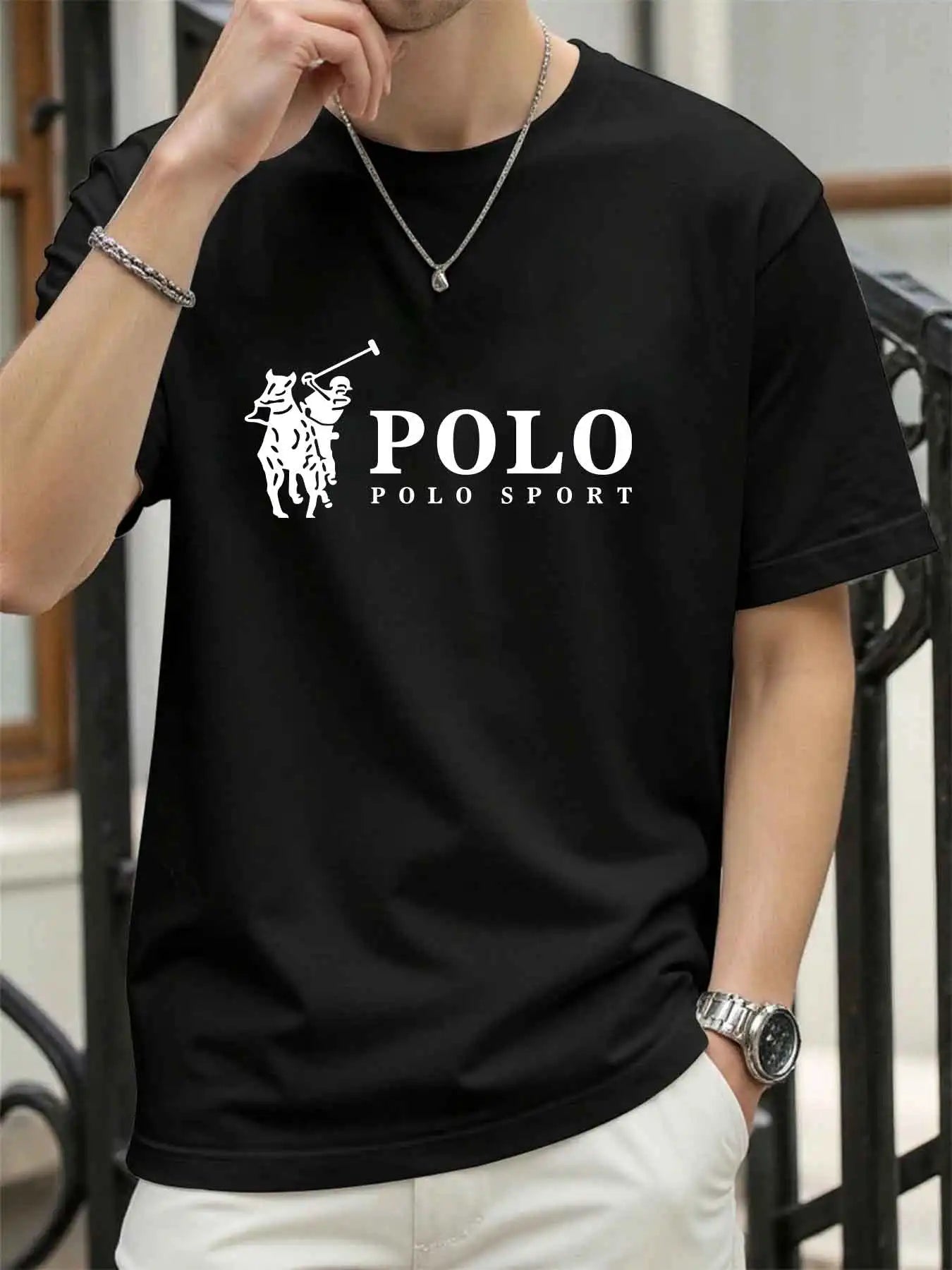 Men's 100% Cotton Print T-Shirt — Loose Fit Summer Sports Top