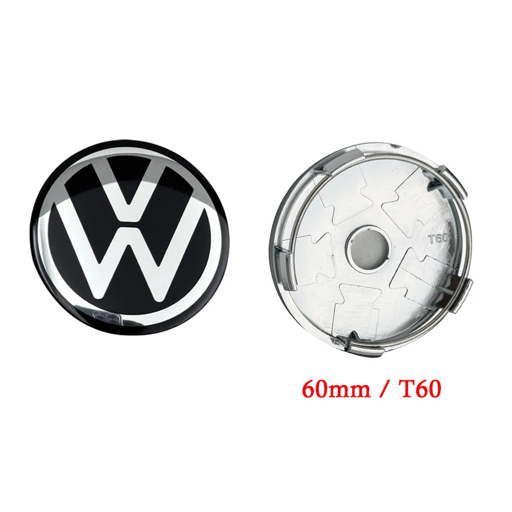 VW Volkswagen Car Wheel Center Hub Caps Cover 3D 4pcs 55mm 56mm 65mm 70mm for 4 5 6 7 Passat B5 B6 B7 Polo Touran CC accessories