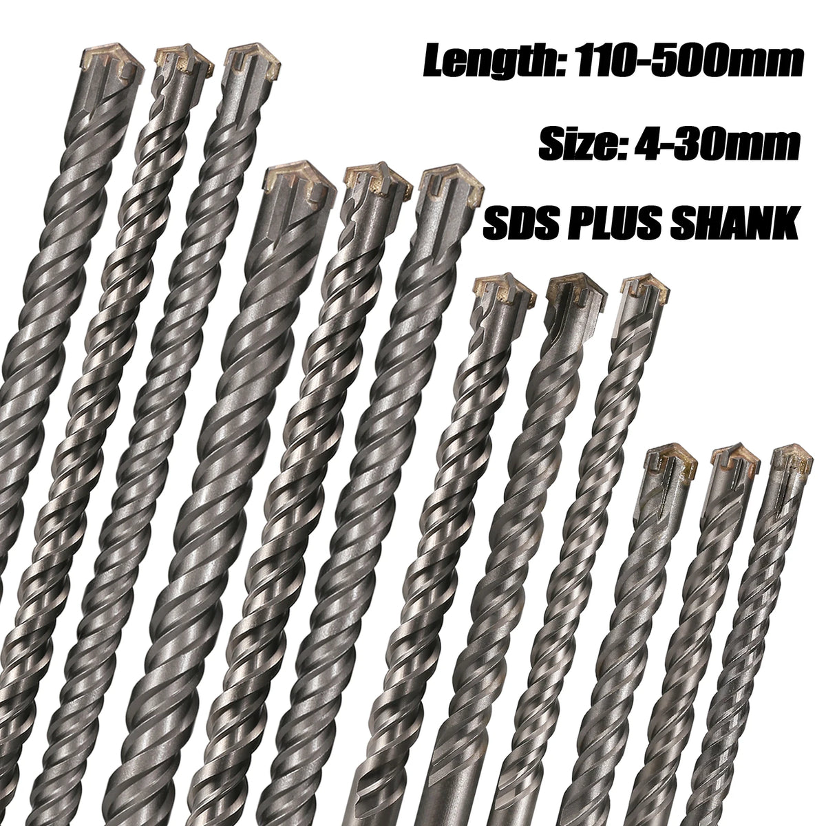 SDS Plus Cross Hammer Drill Bit 110-500mm, 4-Blade Concrete