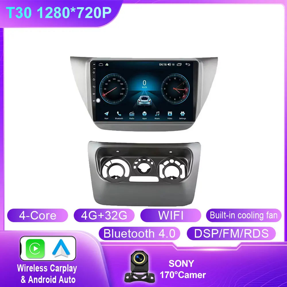 Car Stereo with Apple CarPlay & Android Auto, Compatible with Mitsubishi Lancer 9 CS (2000-2010)