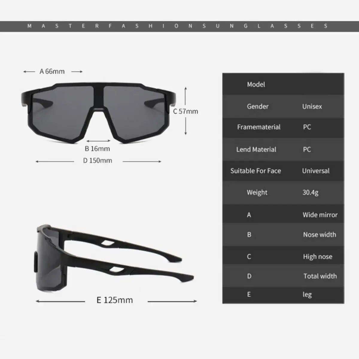 Cycling Sunglasses — Large Frame UV400 Windproof Sport Shades