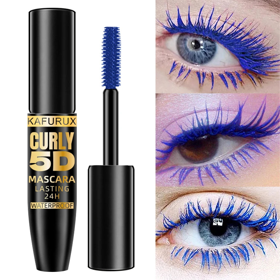 9 Colors 5D Mascara Blue White Green Black Thick Curl Waterproof Natural Lenthen Eyelash Korean Makeup Gifts for Women Beauty