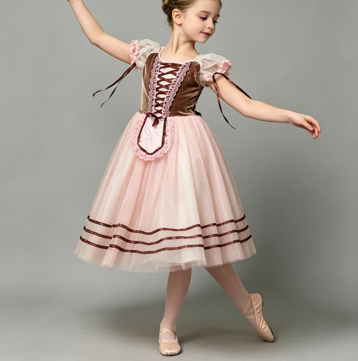 Red Giselle long ballet tutu dress