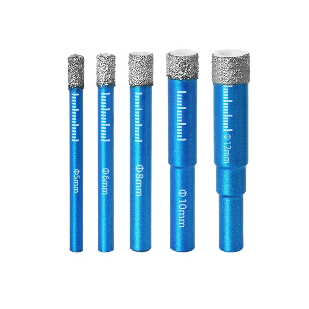 Diamond Brazed Dry Drilling Bit Porcelain Cup Saw Ceramic Marble Granite Tile Hole Opener Hole Saw Cutter 1Pc 5-16mm Round Shank