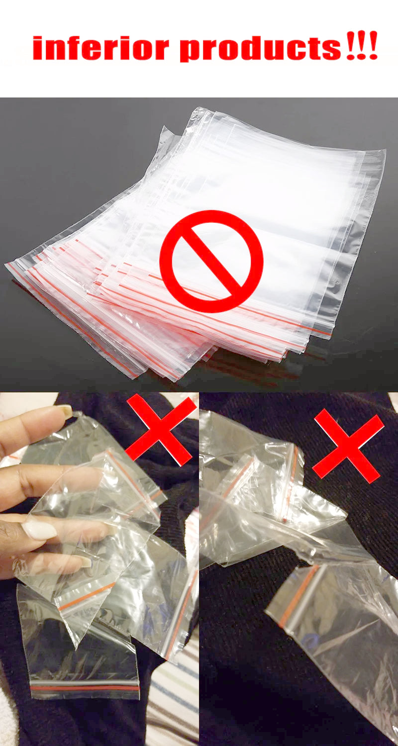 Clear Thick Zip Lock Ziplock Storage Bags Heavy-Duty Transparent Plastic Zip Package Small Jewelry Packing Reclosable Poly Pouch