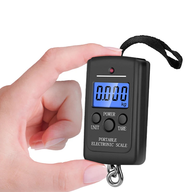 40kg Multifunctional Mini Electronic Digital Portable Hanging Scale Weighs Tool for Fishing Luggage Suitcase Travel Hook Scales
