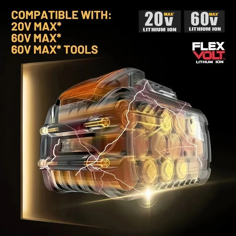 New Dewalt 60V 9.0Ah Battery Compatible with DCB200 DCB204 DCB205 DCF880 DCF885 Impact Drivers.