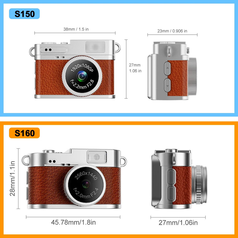 S150 Retro Mini Camera — 1080P/2K Digital Camera with Screen