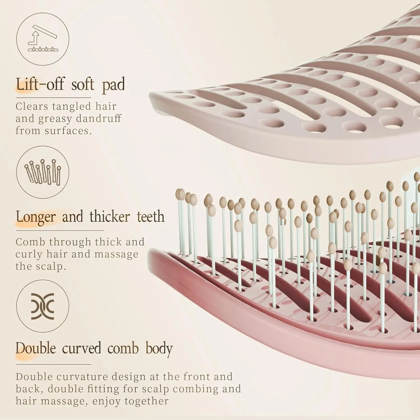 Volumizing Hair Brush With Inbuilt Cleaning Styling Massage Acupoint Hair Spring Bone Air Cushion Comb For Beauty Health
