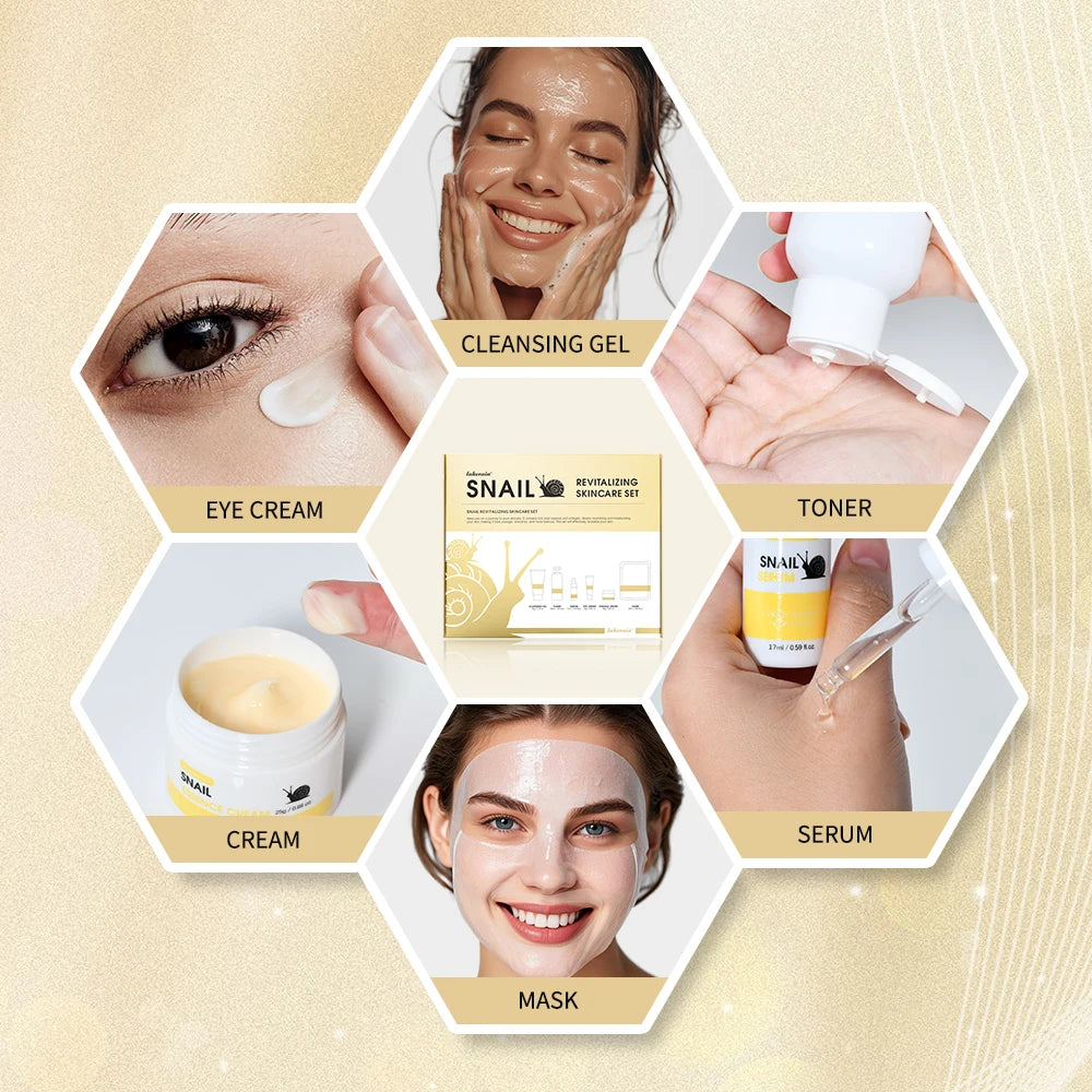 Snail Collagen Skin Care Set Deeply Nourishing Skin Long Lasting Hydrating Deep Cleaning Improve Elasticity Face Care Kits