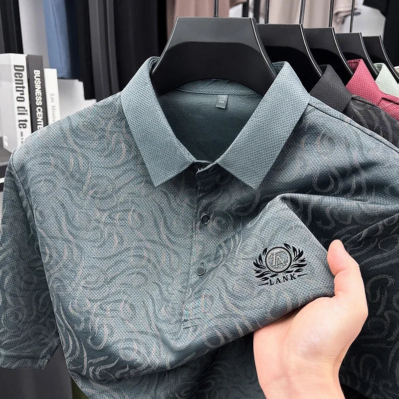 Men's Embroidered Polo Shirt - Lightweight Short Sleeve, Casual Style