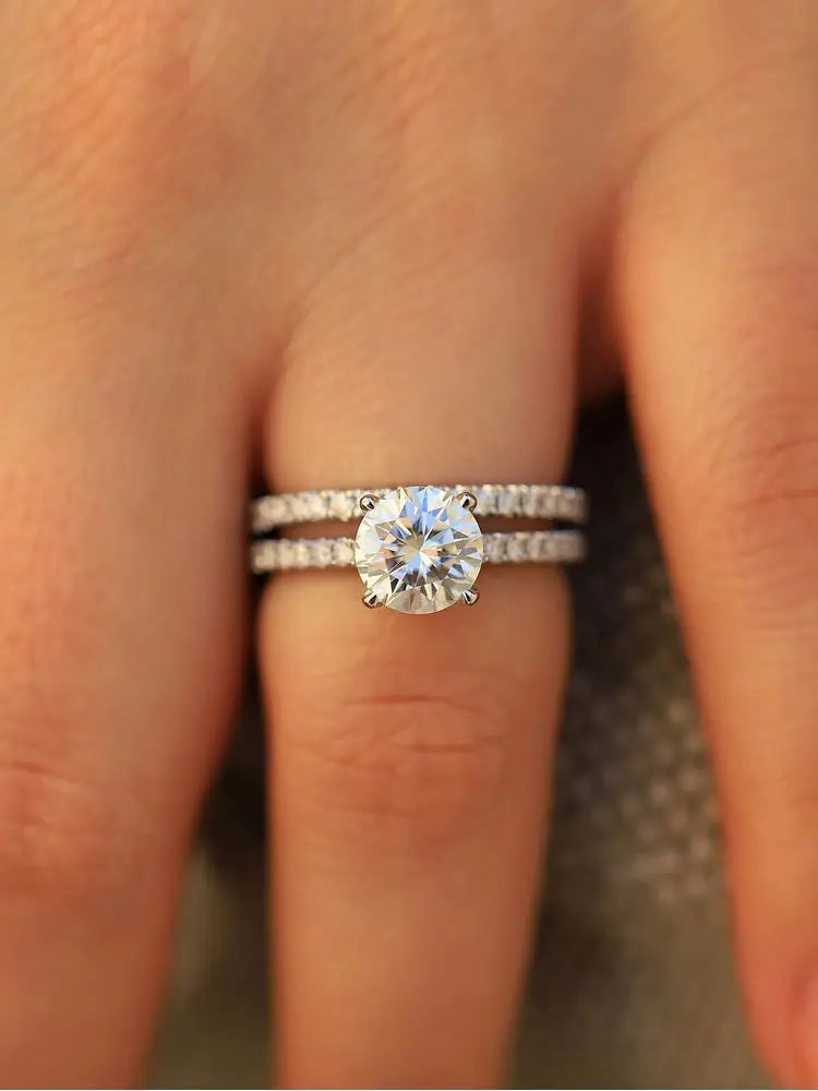 925 Sterling Silver 2 Carat Zircon Ring for Women - Fine Jewelry