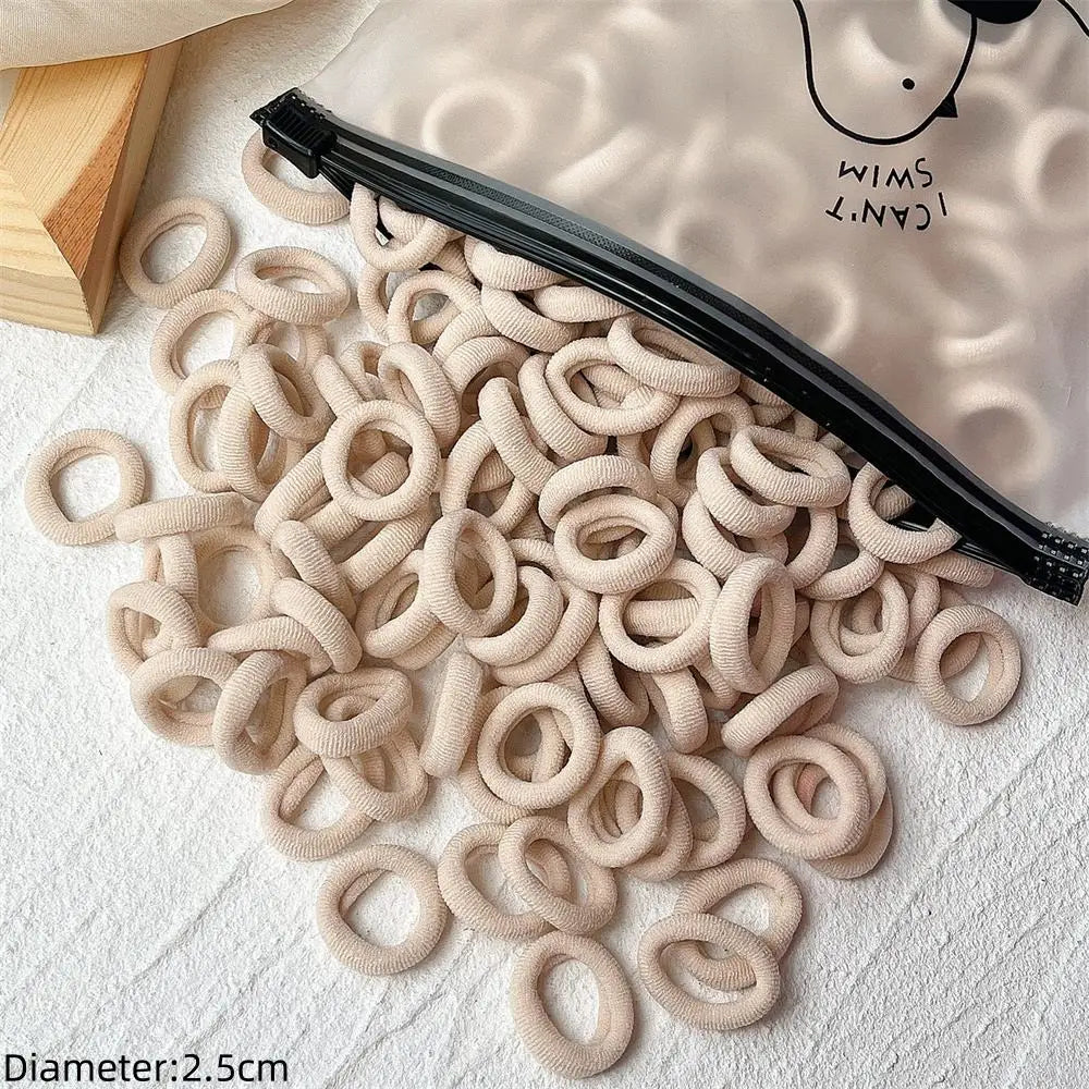 50pcs Black Elastic Hair Band Leagues Ties Colets Scrunchies Springs Gum Accessory For Girl Women No Damage Pigtails Holder Set
