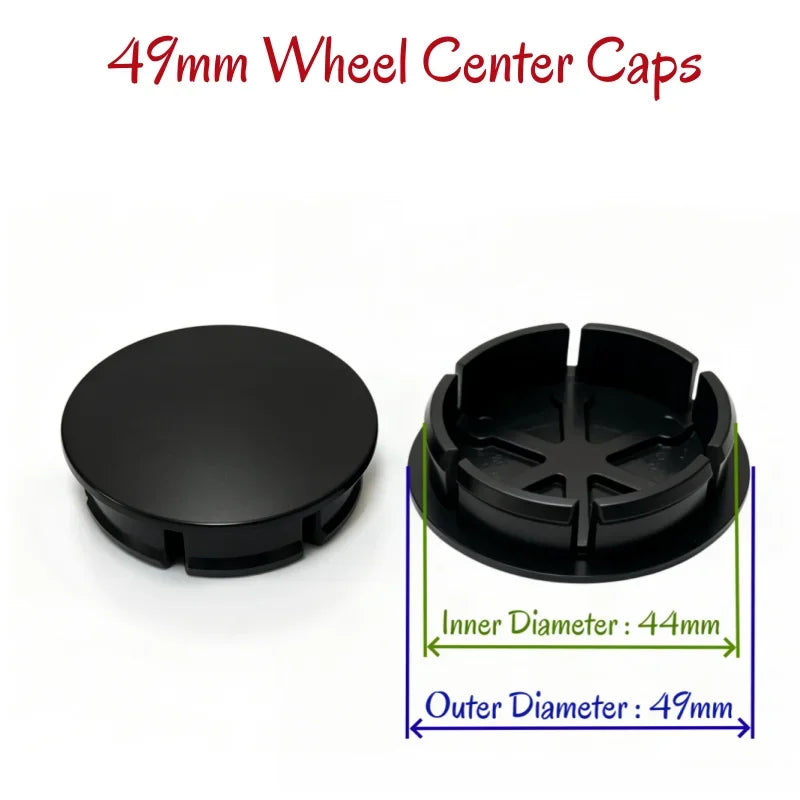 New 4pcs/Set No Logo 48mm 50mm 56mm 60mm 65mm 68mm Rim Blank Base Black Silver Tire Hub Caps External Refit Car Styling Accessor