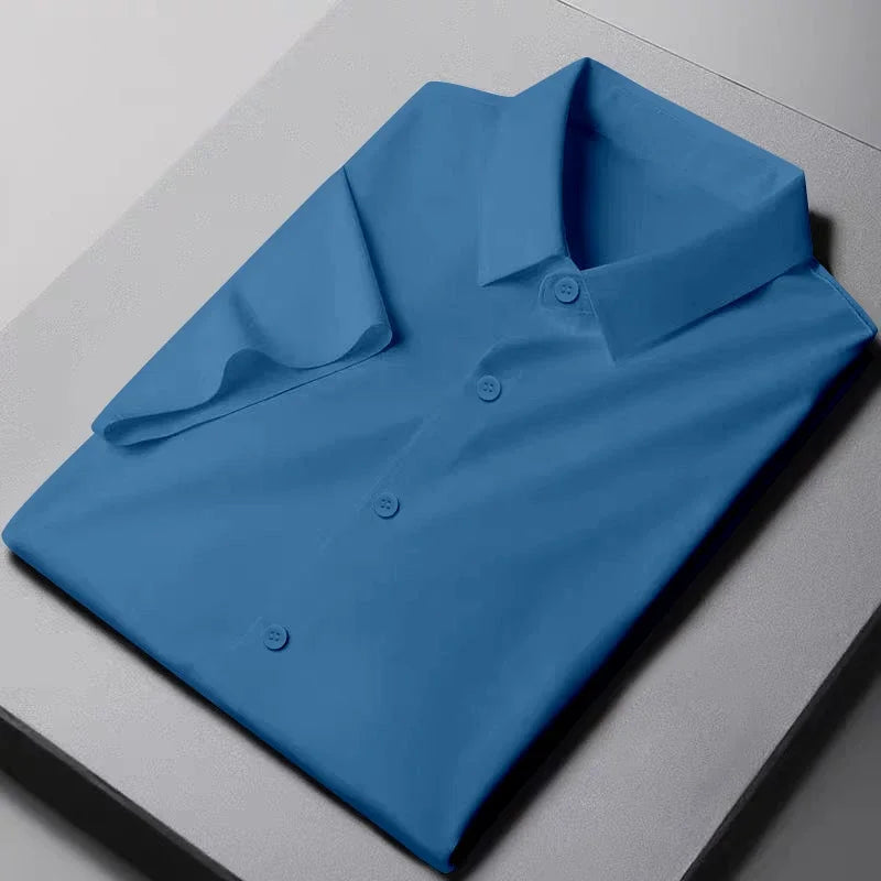 Men's Solid Short-Sleeve Shirt - Wrinkle-Free, All-Season Casual