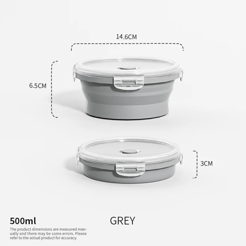 Collapsible Silicone Lunch Box - Stackable Food Storage Containers