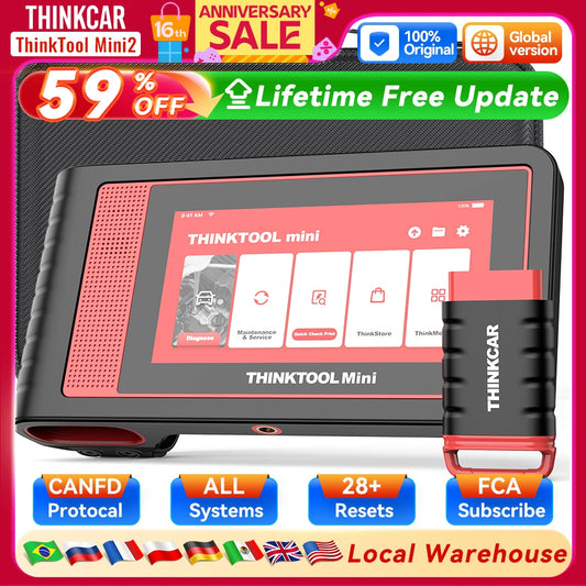 THINKCAR THINKTOOL MINI 2 CANFD Auto Car  Diagnostic Tools Obd2 Scanner Bi-directional Scan Tool 28 Resets Full System Diagnose