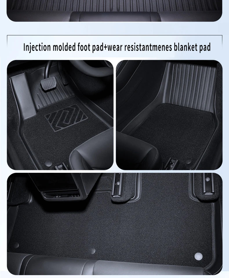 For New Tesla Model Y Launch 2026+ Juniper 2026+ TPE Floor Mats & Cargo Liner, All Weather Trunk Mats Floor Liner Backrest Mats