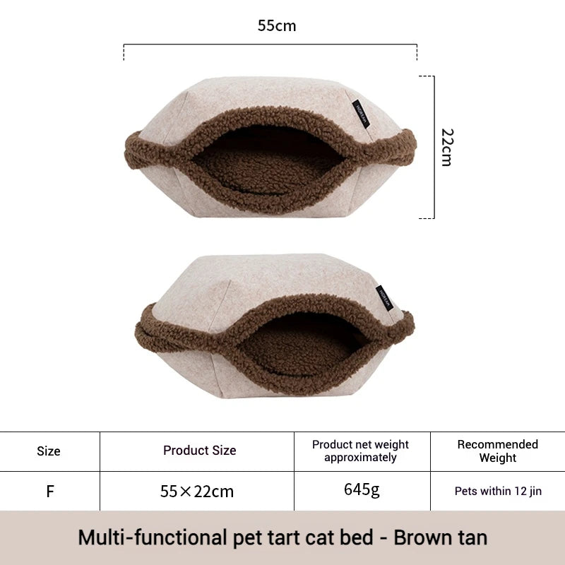 2in1 Scallop-shaped Cat House Cat Bed Warm Semi-enclosed Secure Soft Collapsible Multifunctional Comfortable Indoor Outdoor