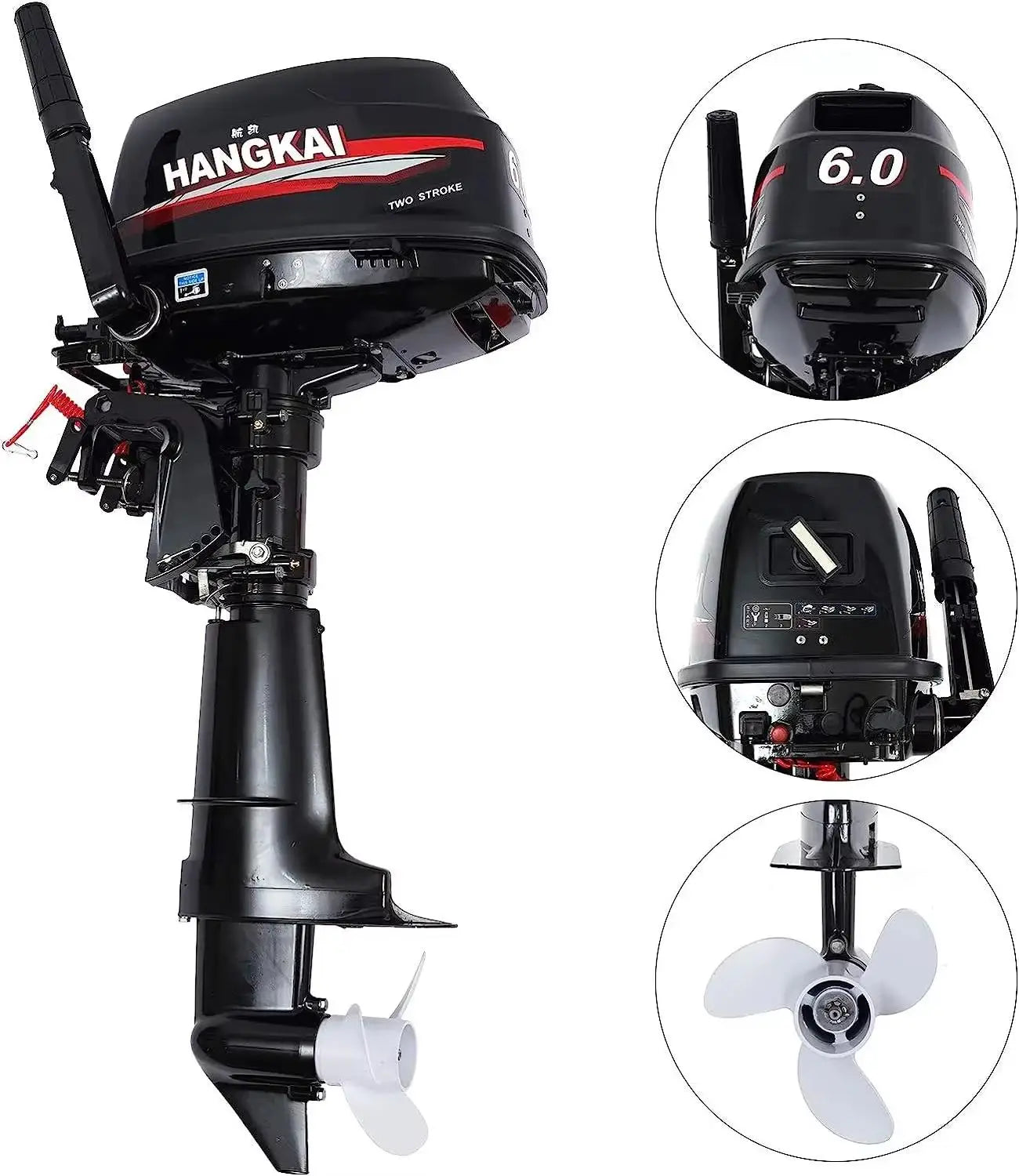 2026 New Arrival Original Hangkai 2 Stroke 6HP Outboard Motors Boat Marine Engines Water Cooled