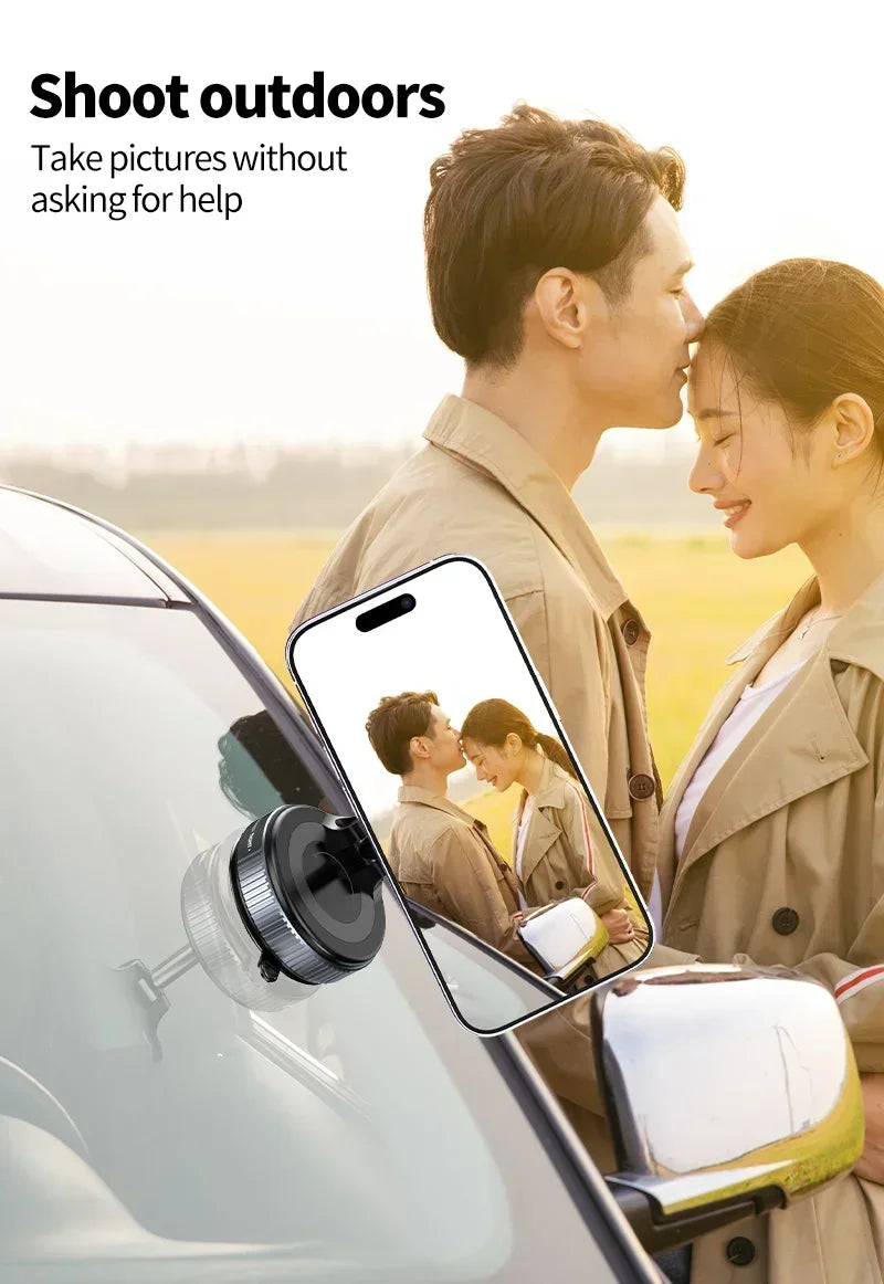 2026 Strong Magnetic Car Phone Holder Foldable Design 360° Adjustable Vacuum Mount For Car/desk/bathroom/universal Use