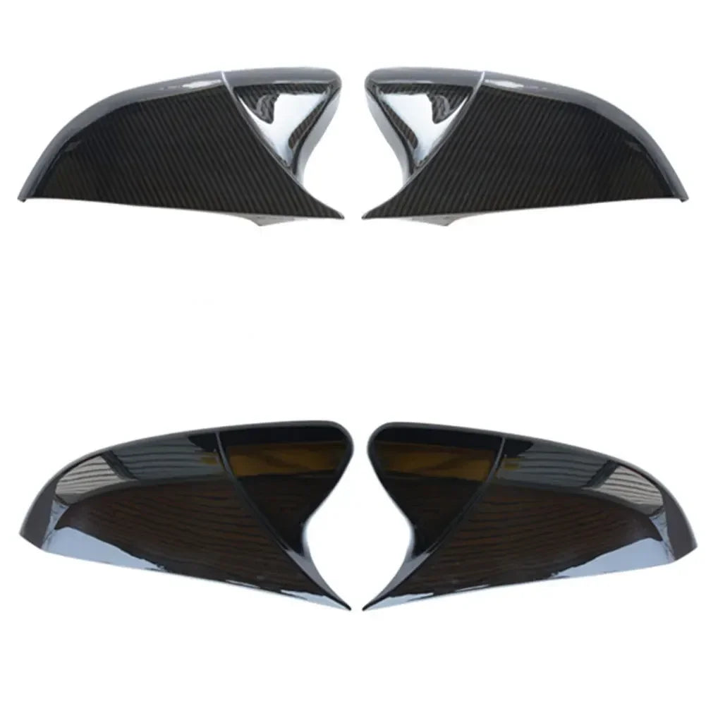For Honda Civic 10th 16-19 1Pair Ox Horn Shape Car Carbon Fiber Style Rear View Side Mirror Cover Rearview Caps Accessories