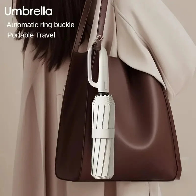 Hook Umbrella Automatic Umbrella All-Weather Folding Umbrella for Convenient Travel
