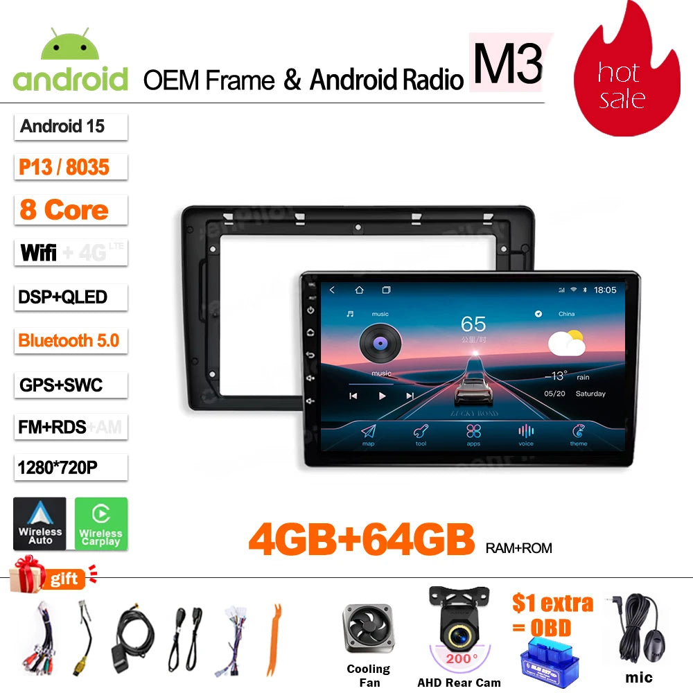 Android 16 for Car Radio Citroen Berlingo B9 Peugeot Partner 2008-2019 Multimedia Video Player 2 din Carplay Touch Screen 8 Core