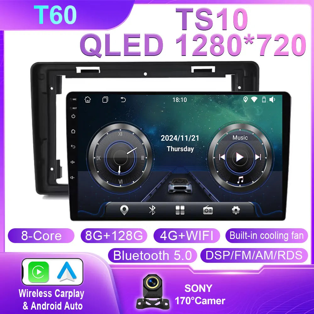 Car Stereo with Apple CarPlay & Android Auto, Compatible with Citroen C2 & C3 (2001-2010)