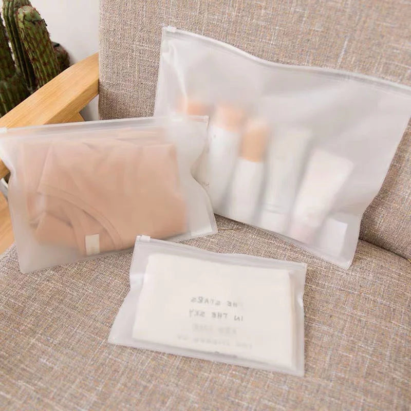 StoBag Frosted Matte Plastic Clothing Packaging Zipper Bag Zippered Shipping Sealed Underwear Socks Storage Reusable Pouch