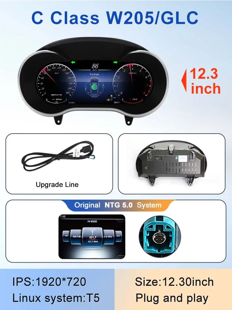 STWEI 2024 New Lcd Digital Dashboard Cluster Digital Speedometer For Mercedes Benz A Class W176 GLA CLA  C117 GLC W205 W212 W207